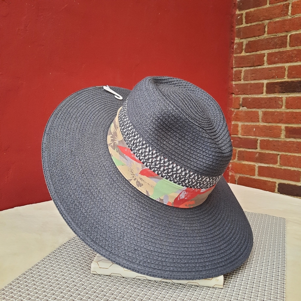 Columbia Bella Falls Straw Hat Wide Brim Panama Sun Hat Fedora NEW L XL